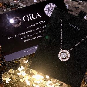 10k two tone gold vermeil dancing diamond stunning pendant 1 carat GRA CERTIFIED